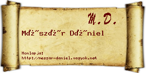 Mészár Dániel névjegykártya